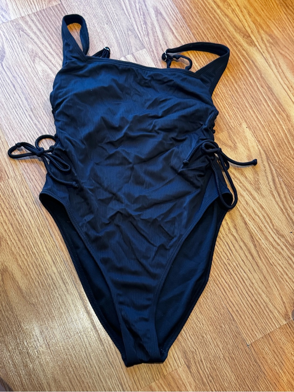 Hurley Black One-Piece Swimsuit with Side Tie Detail
